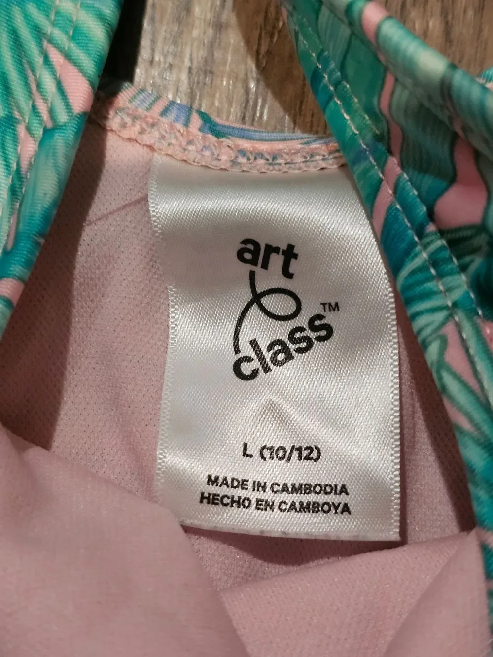 art class One Piece Swimsuit Size 10/12 Teal Tropical Print Swimsuit